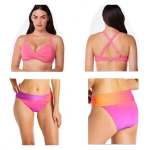 BLEU ROD BEATTIE KORE UNDERWIRE CROSS BACK BIKINI TOP AND BOTTOM